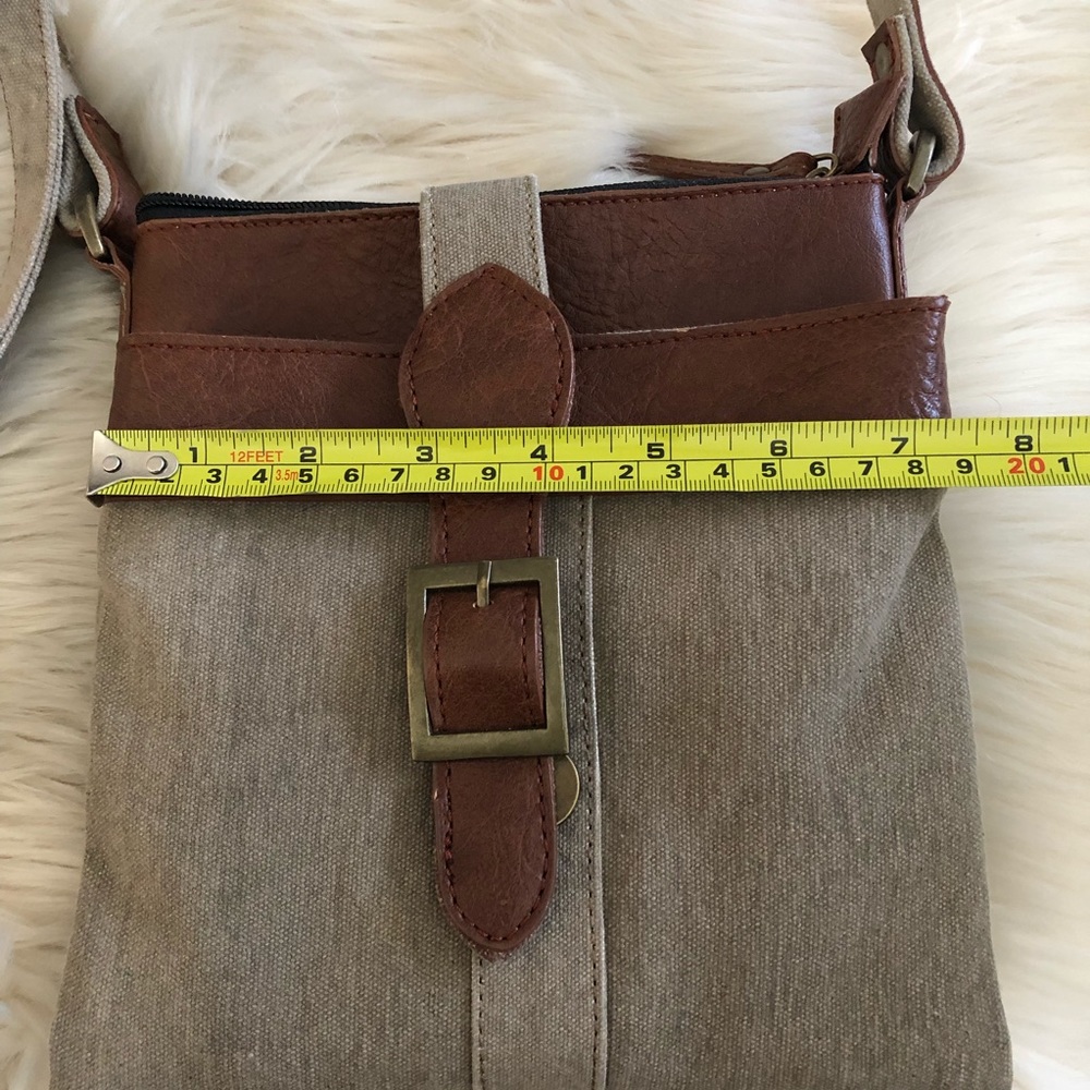 Mona B canvas and vegan leather crossbody purse with built in wallet - Picture 11 of 12